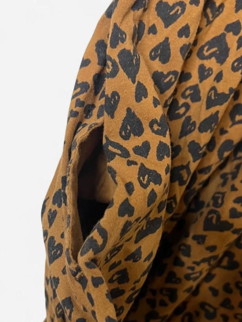 Old Navy Brown Dress with Black Heart Print